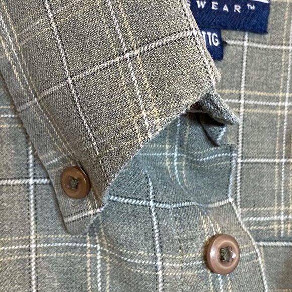 Oscar de la Renta Men Green Plaid Long Sleeve Shirt US XXL - Picture 4 of 8